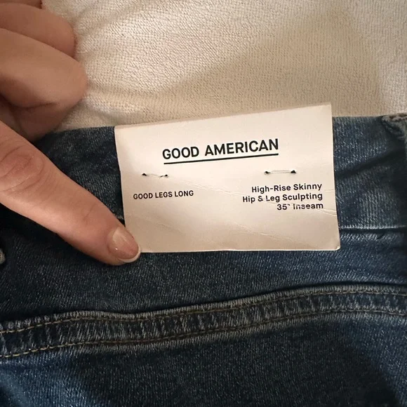 Good American High-Rise Skinny Jeans - Dark Blue - Picture 3 of 4